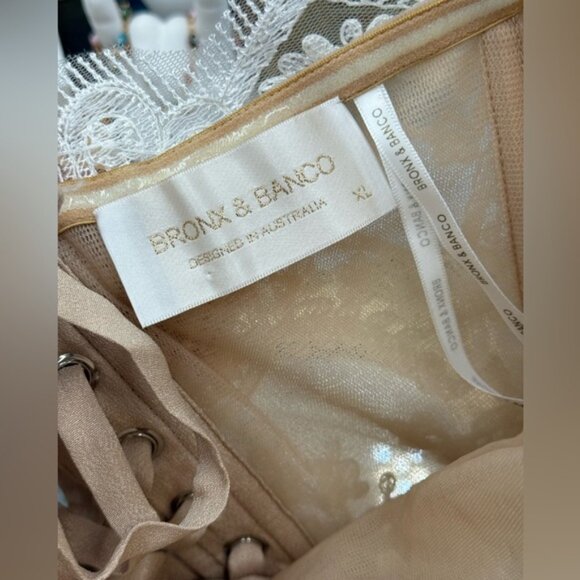 🆕 BRONX & BANCO 🧿 NWOT Maraya Blanc Lace Mini Dress, Sz XL US 10 - Picture 14 of 16